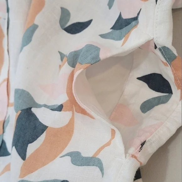 Rachel Zoe Linen Floral Shirt Dress - Size XS - Picture 9 of 12